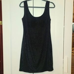 Rock & Republic Women's Silver Studded Black Mini Dress Size M